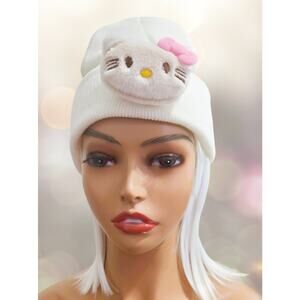 Cap Beanie Cream with Hello Kitty and Pink Bow